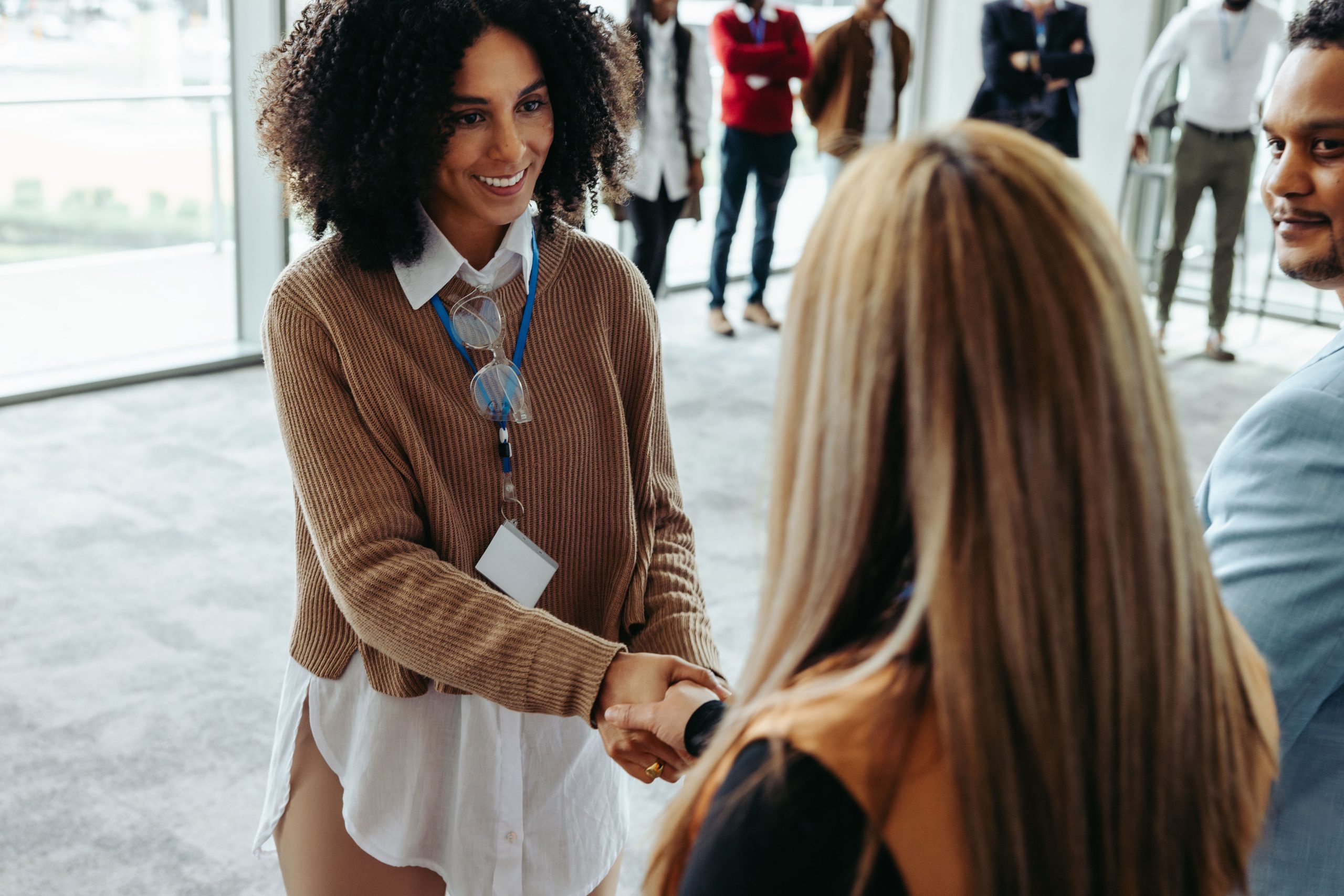 Community members meet in a casual setting